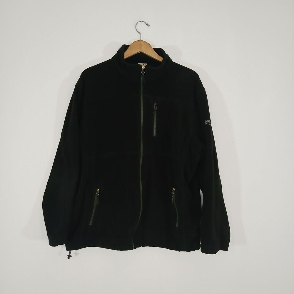 Red Head Black Fleece Zip Up Jacket Coat XL Gorpcore Outdoor Utility Layered